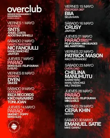 Overclub event flyer