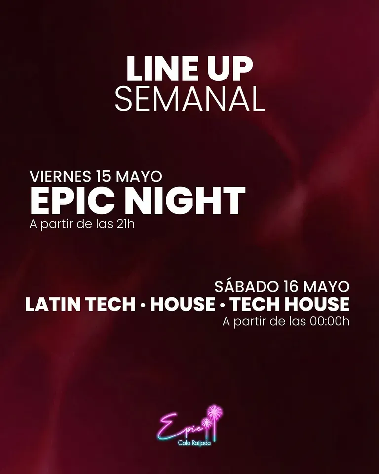 Epic Cala Ratjada event flyer