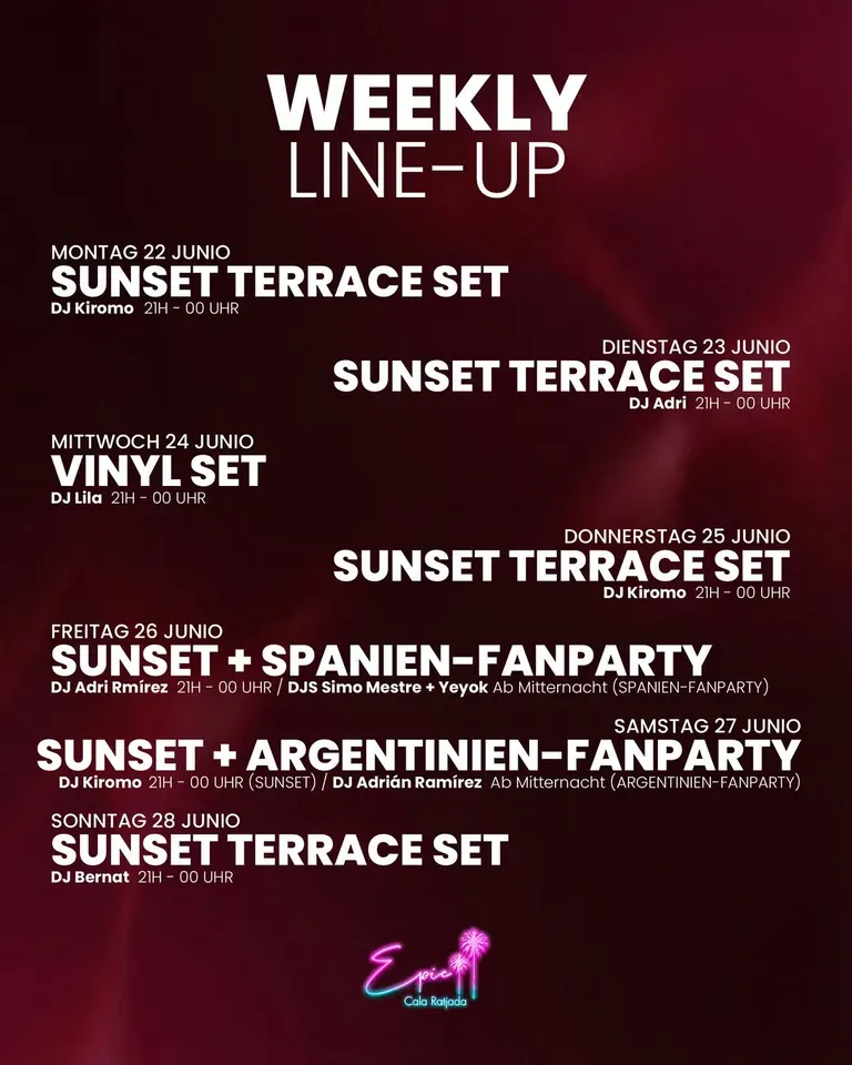 Epic Cala Ratjada event flyer