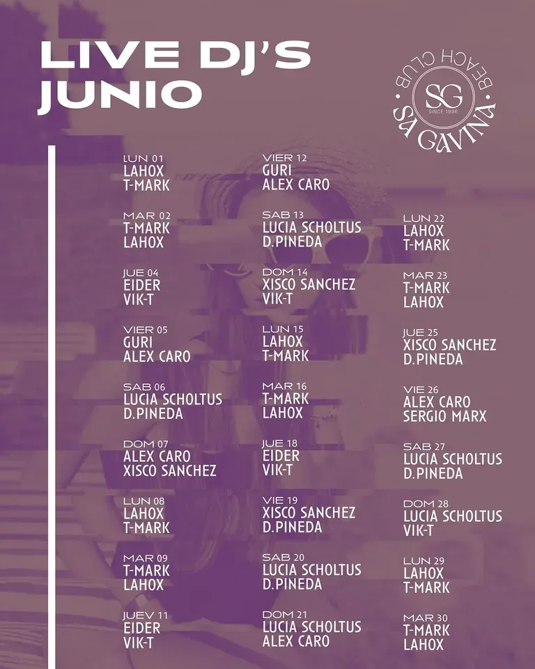 Sa Gavina Beach Club event flyer