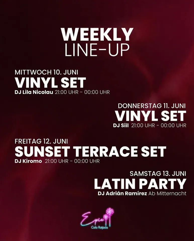 Epic Cala Ratjada event flyer