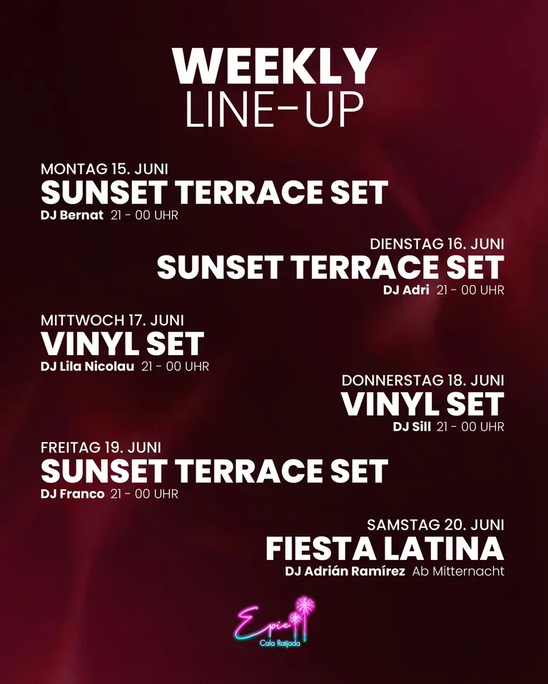 Epic Cala Ratjada event flyer