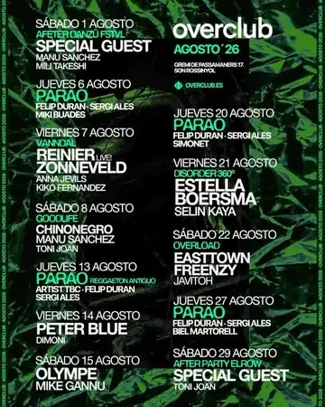 Overclub event flyer