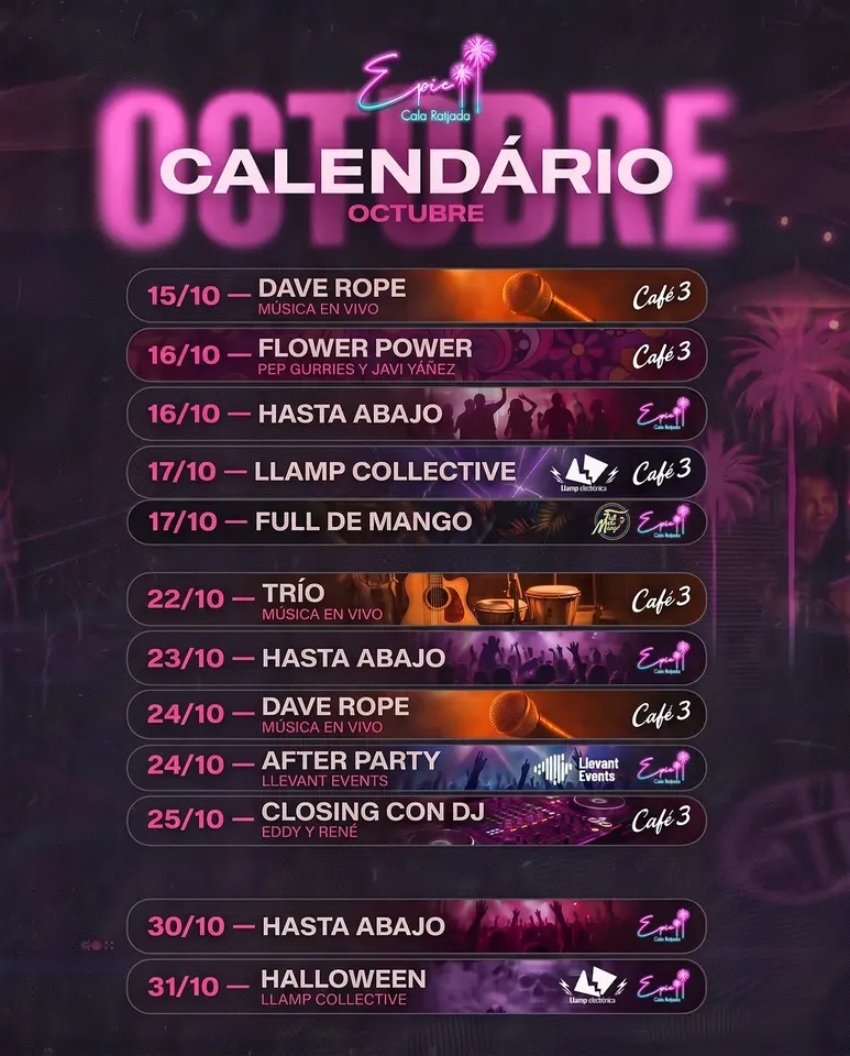 Epic Cala Ratjada event flyer